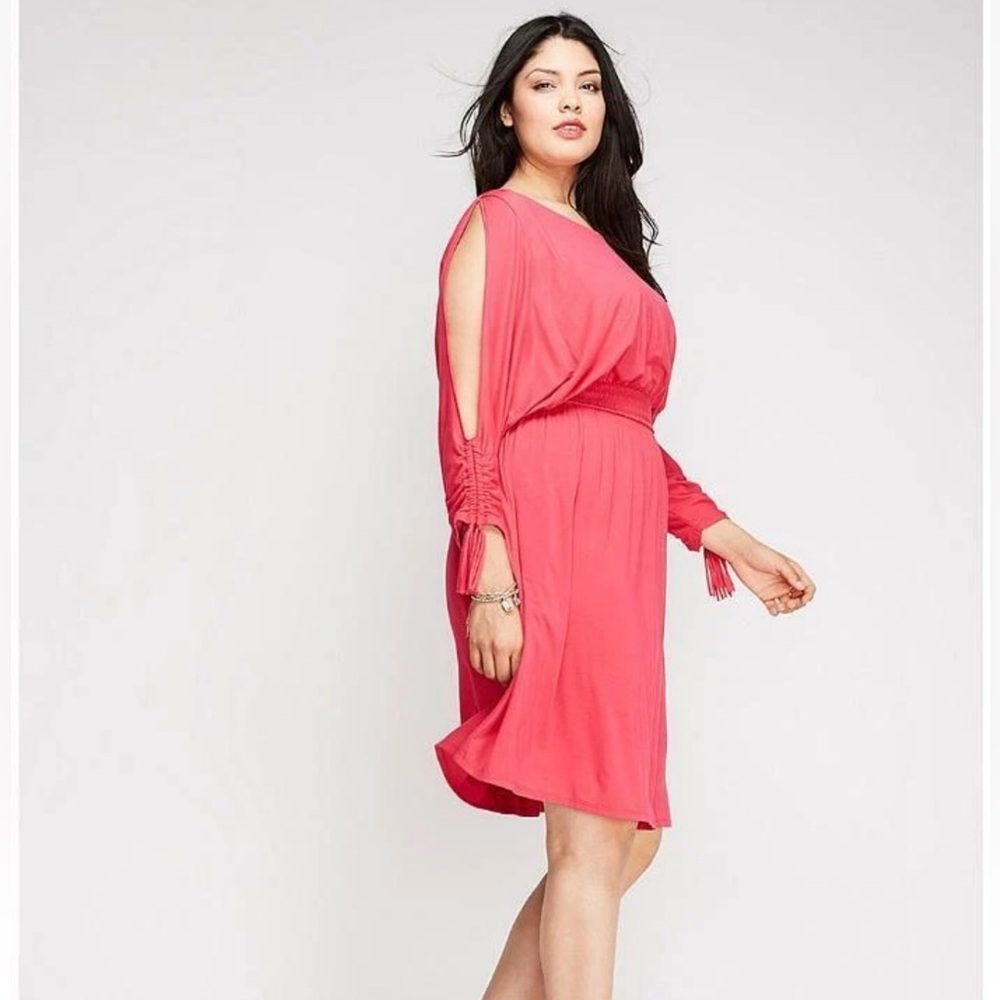 Lane Bryant Hot Pink Cold Shoulder Dress